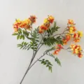 Artificial michelia flower branch high quality fake flowers for wedding hotel arch decoration props - Orange