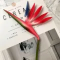 Artificial Bird of Paradise Flower Red Fake Silk Strelitzia Reginae Indoor Decor - Red