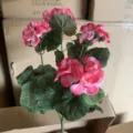 Artificial Silk Begonia Flower Bouquet Pink Fake Floral Home Wedding Party Decor - Pink