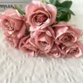 Artificial pink silk rose bouquet for home decoration, wedding, and Valentine's Day. - Rouge Pink