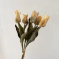Bouquet di tulipani artificiali vintage fiori finti per casa matrimonio decoro - Caffè Arancione