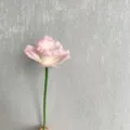 Pink artificial PU narcissus flower stem, realistic decorative daffodil for home decor. - Pink