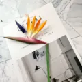 Artificial Bird of Paradise flower single stem fake plant home decor floral arrangement - Purple
