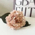 Artificial autumn hydrangea flower short stem home wedding party photo decor pink - Autumn Pink