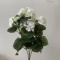 White artificial silk begonia flower bouquet for wedding home decor and photography props. - White