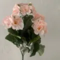 Pink artificial geranium flowers bouquet, silk floral arrangement for home decor and party. - Champagne