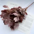 Fausse branche deucalyptus feuille monnaie bouquet de plantes artificielles mariage - Rouge Foncé