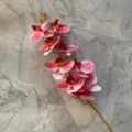 Pink artificial 9-head Phalaenopsis orchid flower stem for home decor and arrangements. - Color 4