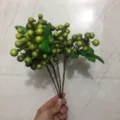 Artificial green berry branch simulation flower for home decor and floral arrangement - Green