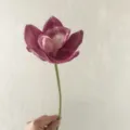 Fiore artificiale singolo in PU Cymbidium orchidea per decorazioni domestiche e fotografia. - viola-rosso