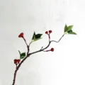 Artificial foam berry flower branch bendable decorative twig for home wedding floral decor - Red Berries