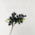 Artificial black berry stem, decorative fake flower branch for home decor and floral arrangements. - Sapphire Blue