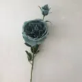 Fiore artificiale rosa peonia blu-grigio stelo singolo per decorazioni casa matrimonio festa - Blu Brillante