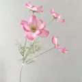 Pink artificial cosmos flower branch with 4 heads fake floral for home wedding decor. - Pink