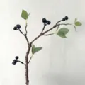 Artificial foam branch with dark berries fake plant vine for home decor and wedding floral - Black Fruit