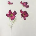 Artificial cosmos flower 4-head fake coreopsis branch for home decor wedding bouquet. - Dark Red