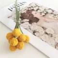 Artificial yellow craspedia flower bunch faux billy balls for home wedding decor bouquet - Orange