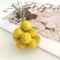 Fleurs artificielles boules d'or 9 têtes bouquet de craspedia jaune pour déco de mariage - Jaune Doré