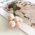 Bouquet de fleurs artificielles Craspedia roses Billy Balls pour décoration de maison - Rose chair