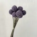 Bouquet de fleurs artificielles amarante globe violette 9 tetes plantes en soie pour mariage - Violet foncé