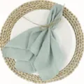 Sage green crinkle cloth napkin for dining table wedding party home decor table setting aesthetic - 32*32 / Grey Green