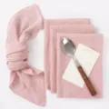 Pink textured gauze table napkins set for wedding party dinner table decoration elegant design. - 32*32 / Pink