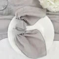 Grey crinkle cheesecloth napkin for wedding party table decor and dining aesthetic setup - 32*32 / Gray