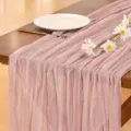 Dusty pink chiffon table runner for wedding party rustic table decor bohemian sheer fabric - 90*180 / Lotus Pink