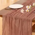 Gauze cheesecloth table runner, rustic boho table runner for wedding party decoration - Amber