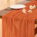 Orange cheesecloth table runner, rustic gauze decor for wedding party design new. - Orange