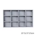 Bandeja de joyas de terciopelo gris con 12 compartimentos, organizador para cajones hogar. - Bandeja de 12 Compartimentos