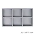 Bandeja de joyería de terciopelo gris con 6 compartimentos caja organizadora expositor - Bandeja de 6 Compartimentos