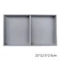 Bandeja organizadora de joyas de terciopelo gris con dos compartimentos para collares. - Bandeja de 2 Compartimentos