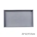 Bandeja organizadora de joyas de terciopelo gris, caja de exhibición 21x12.5x2.5cm. - Base de Bandeja Plana