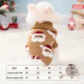 Weihnachten Hund Pullover Winter dicker gestrickter Weihnachtsmann Muster Haustier - XS / Braun