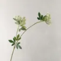 Artificial lace flower branch fake floral two-fork plant for home decor wedding party decoration - White