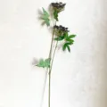 Artificial flower two fork lace purple home decor wedding party single stem variant SKU - Purple