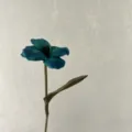 Artificial tulip flower single stem dark teal faux floral for home wedding decor prop sku - Midnight Blue