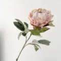 Nordic style vintage artificial peony flower single stem for home decor, vase arrangement. - Pink