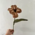 Artificial PU retro brown tulip flower stem for elegant wedding and home party decoration. - Milk Tea Brown