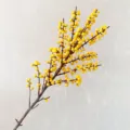Artificial yellow berry branch fake winterberry flower stem for home decor floral arrangement styling - Long Branch Yellow