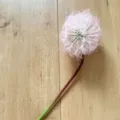 Artificial single dandelion flower, pink fluffy floral arrangement for home decor. - Pink