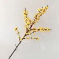 Artificial yellow winterberry branch fake berries floral arrangement for home decor display - Medium Branch Yellow