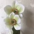 Künstlicher Weihnachtsrose Seidenblumenstrauß für europäische Heim- und Hochzeitsdeko - Weiß Oranger Kern