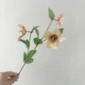 Artificial silk flower single stem faux plant home decor wedding floral arrangement - Coffee