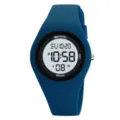 Montre de sport numérique étanche SKMEI en silicone bleu, montre électronique élégante étudiants. - Bleu lac