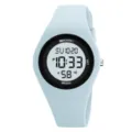 Montre numérique de sport bleu clair pour hommes et femmes, bracelet en silicone étanche - Bleu Pâle