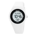 Montre numerique en silicone blanc montre de sport etanche pour hommes et femmes loisirs - Blanc
