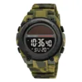 Reloj digital deportivo solar SKMEI con correa de camuflaje, diseño multifunción. - Camuflaje Verde Militar