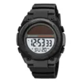 Reloj deportivo digital solar SKMEI para hombre, impermeable multifuncional para exteriores. - Negro Con Pantalla Blanca